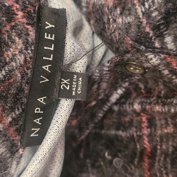 Napa Valley 3/4 Sleeve Plaid Hacci Pleated Women's Top 2X - Picture 6 of 6